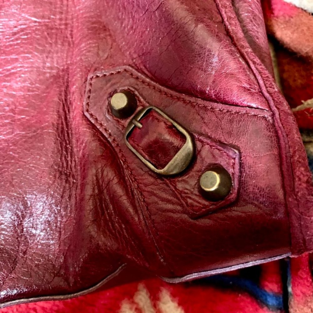 Balenciaga: 2005 Bordeaux CHEVRE Leather City Handbag! PRE-OWNED - TPF CeeJay - Picture 6 of 13